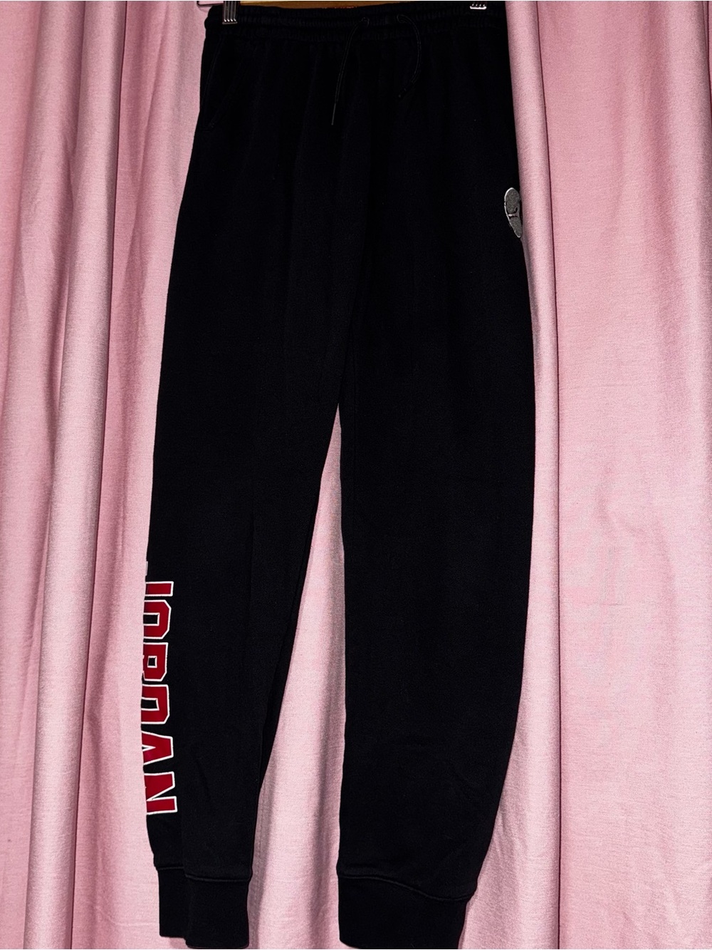 Jordan Black Sweatpants with Red 'JORDAN' Side Print